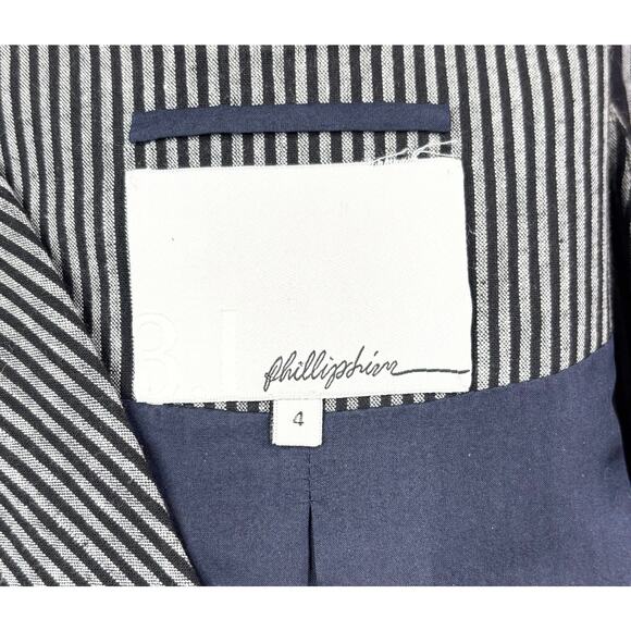 3.1 Phillip Lim Striped Double-Breasted Blazer Size 4 - Picture 4 of 9